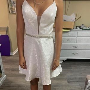 Prom white sparkly dress